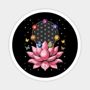 Lotus Flower Of Life Chakras Magnet